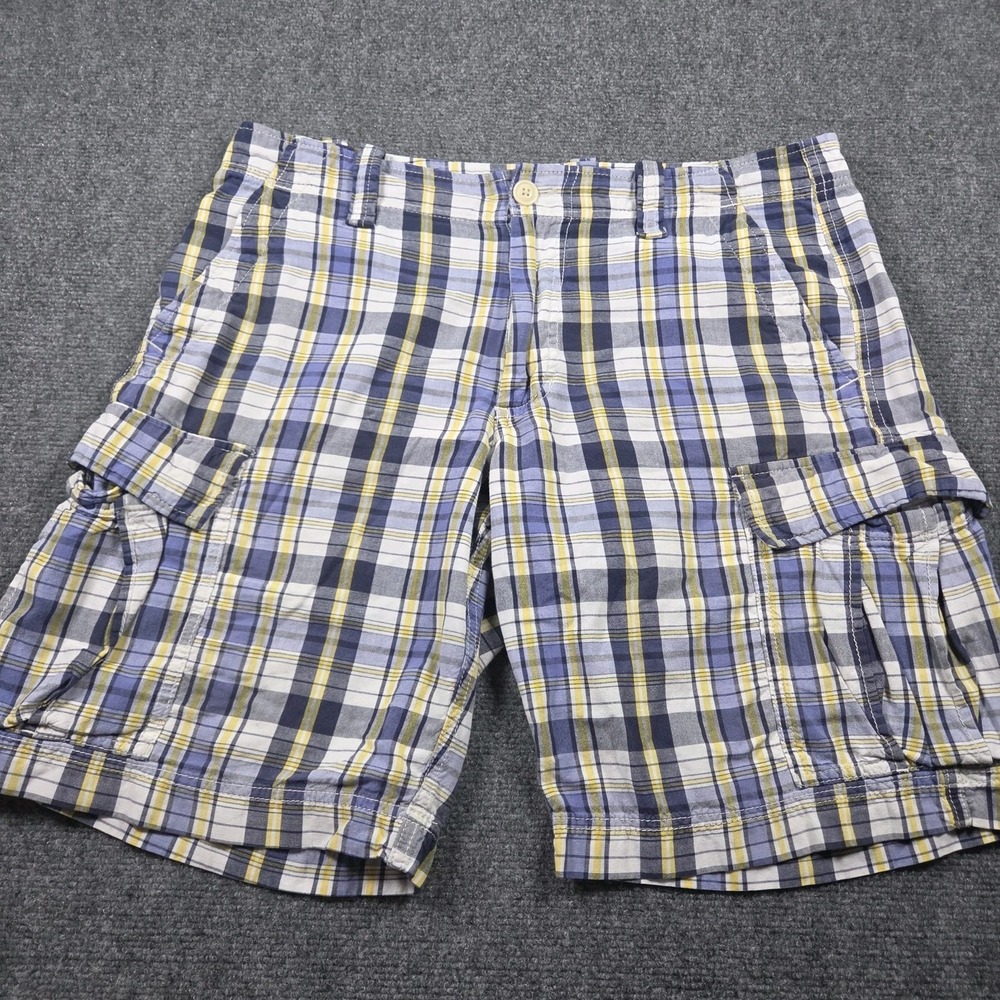 Ralph Lauren Polo Jeans Co. Cargo Shorts Madras Plaid Mens Size 34 (Fit 36)